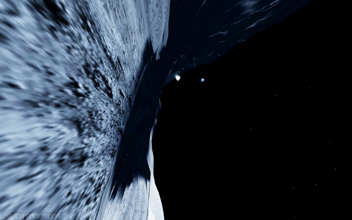 Distorted and twisted view of previously shown terrain