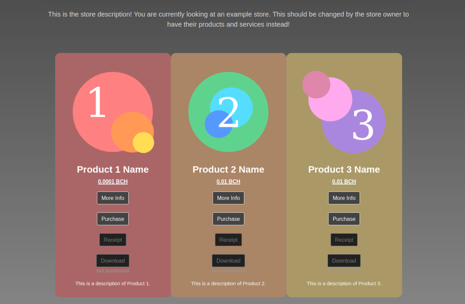 Screenshot of the main Bubble marketplace interface with some color customizations