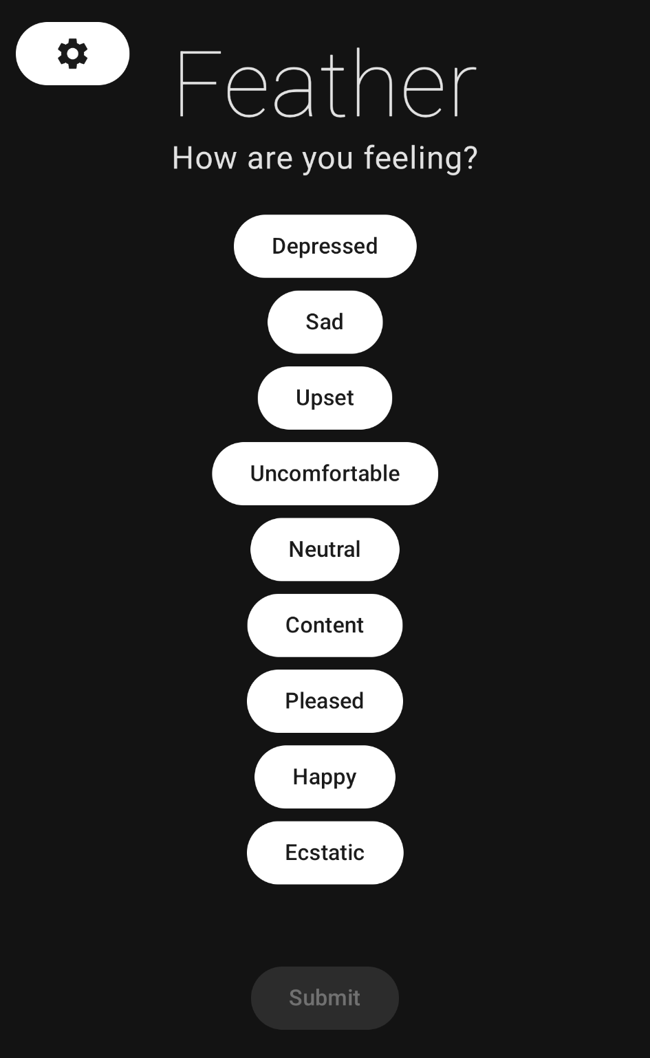 A screenshot of the main interface in dark mode