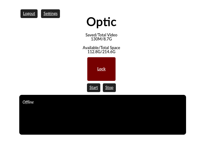 A screenshot of the main Optic interface with a light theme
