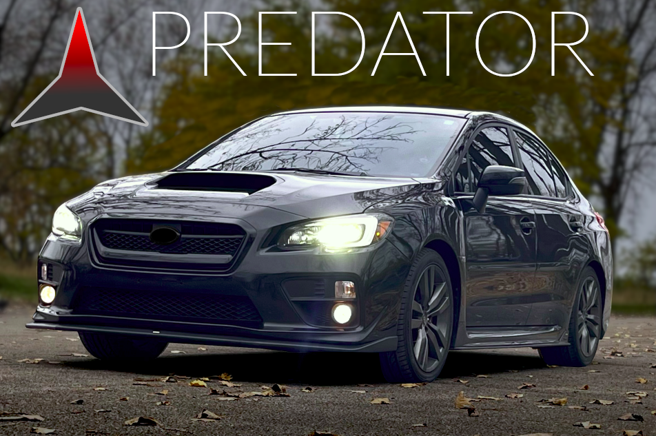 An image of a black Subaru Impreza WRX with a Predator system completely concealed from view