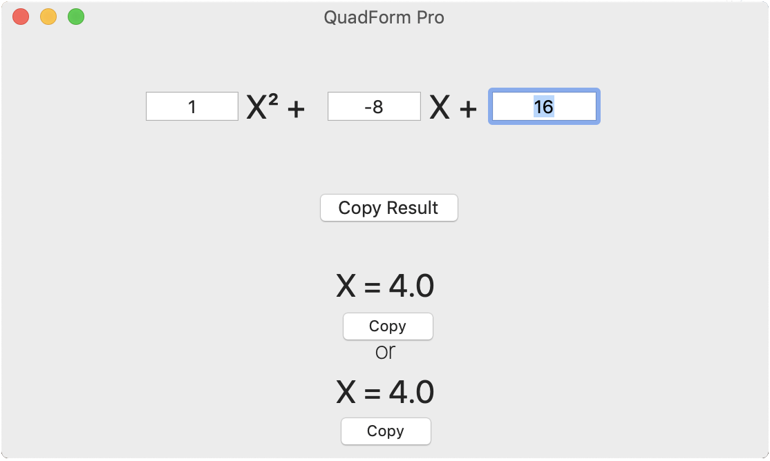 A screenshot of QuadFormPro in light mode