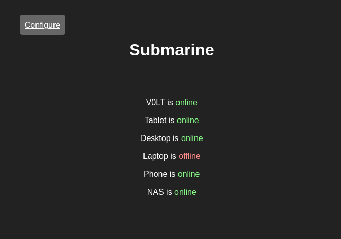 A screenshot of the main Submarine interface with various network devices displayed